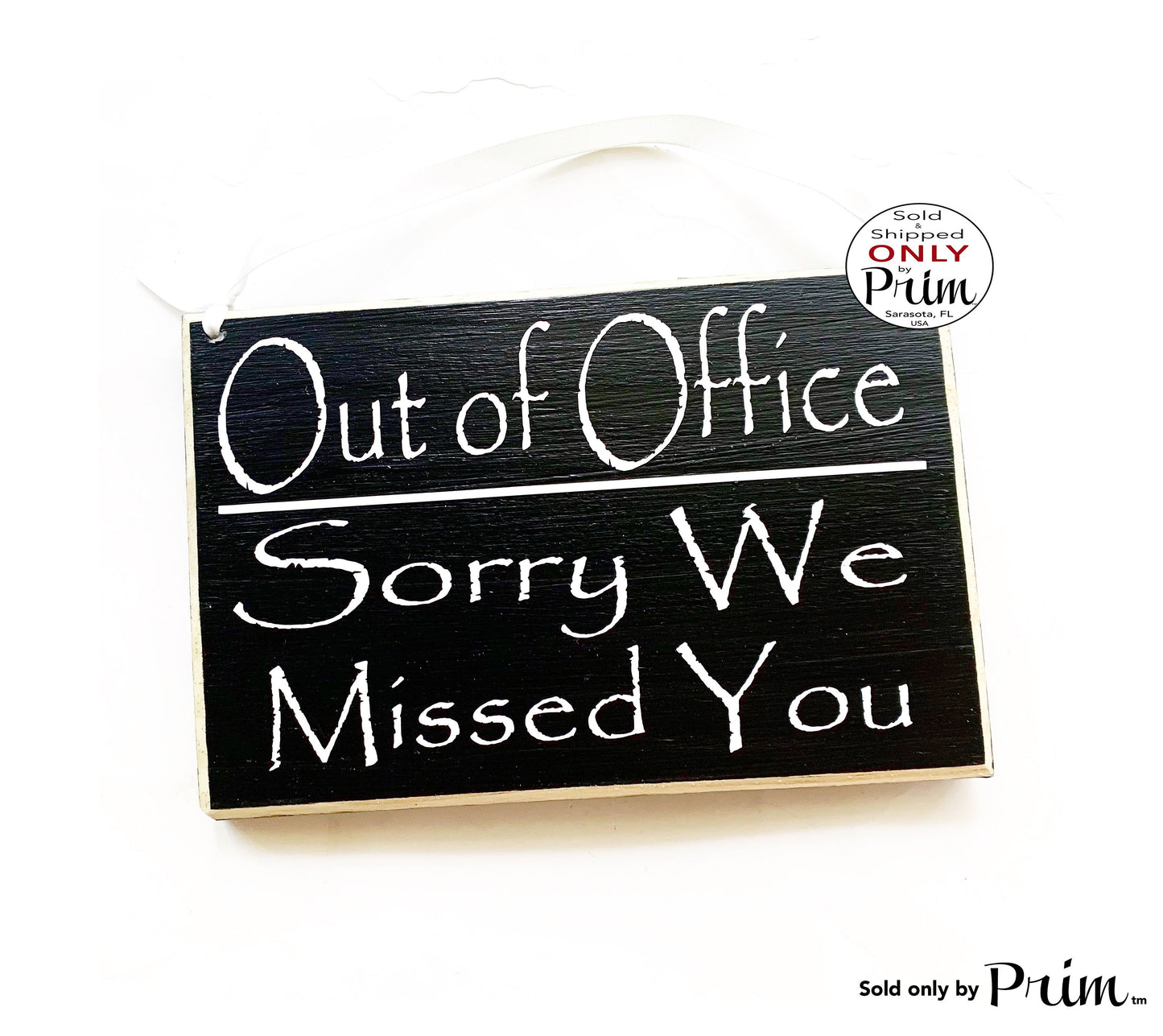 8x6 Out of the Office Sorry We Missed You Custom Wood Sign Spa Salon Office Business Out for Lunch Break Open Closed Be With You Shortly 