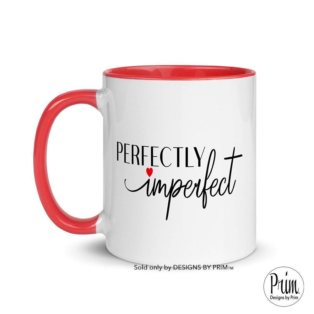 Designs by Prim Perfectly Imperfect Motivational 11 Ounce Ceramic Coffee Mug | Christian Self Love Worthy Self Motivational Tea Cup