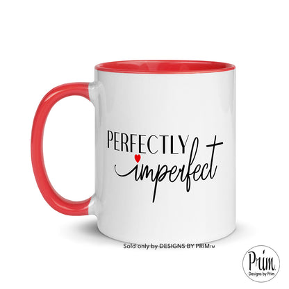 Designs by Prim Perfectly Imperfect Motivational 11 Ounce Ceramic Coffee Mug | Christian Self Love Worthy Self Motivational Tea Cup