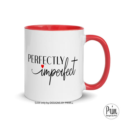 Designs by Prim Perfectly Imperfect Motivational 11 Ounce Ceramic Coffee Mug | Christian Self Love Worthy Self Motivational Tea Cup