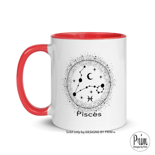Designs by Prim Pisces Constellation Zodiac 11 Ounce Ceramic Mug | Astrology Horoscope 12 Months Birthday Gift Coffee Tea Cup