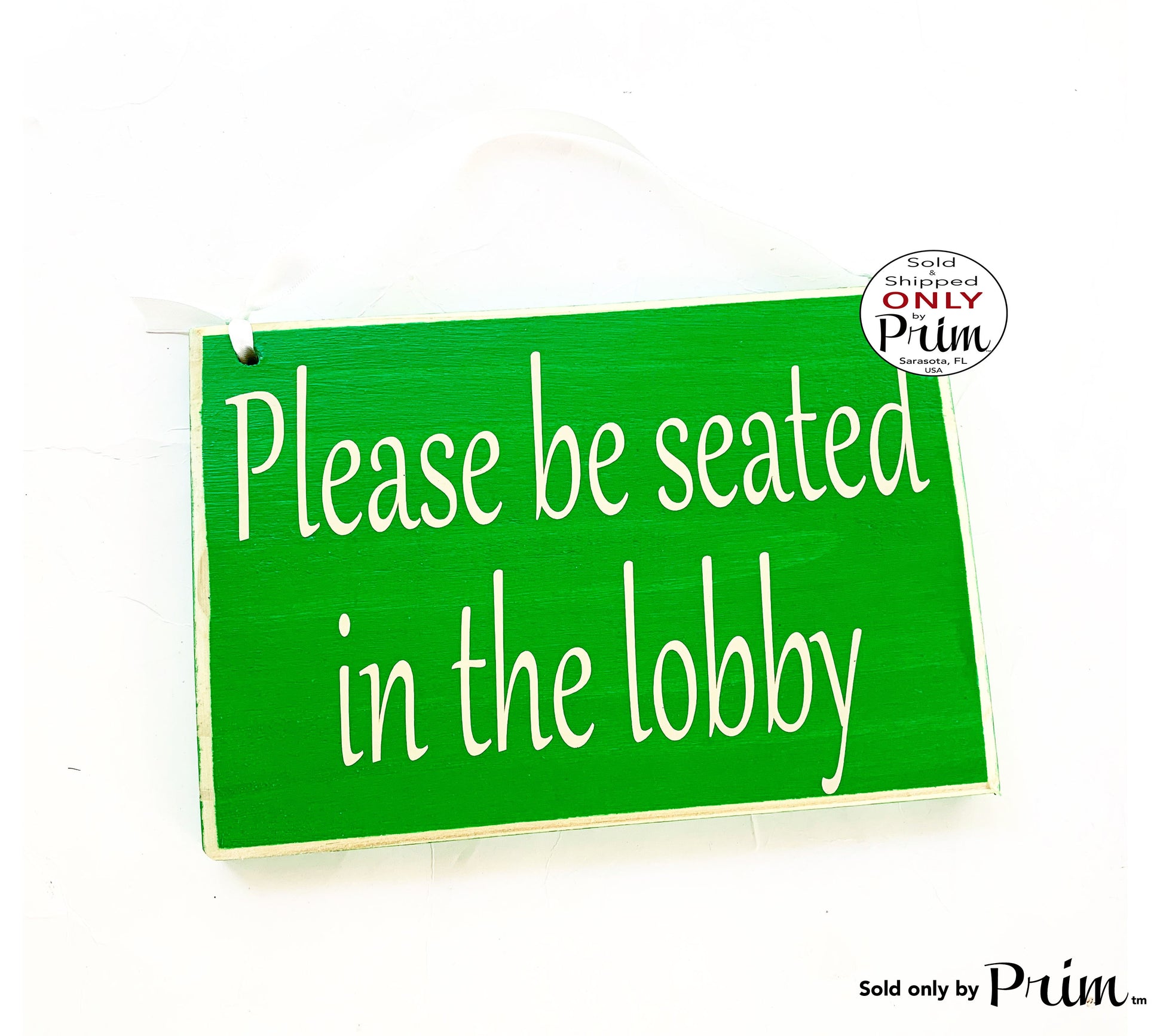 8x6 Please Be Seated In The Lobby Custom Wood Sign | Welcome Come On In Sign In Walk Ins Appointment In Session Progress Office Door Plaque