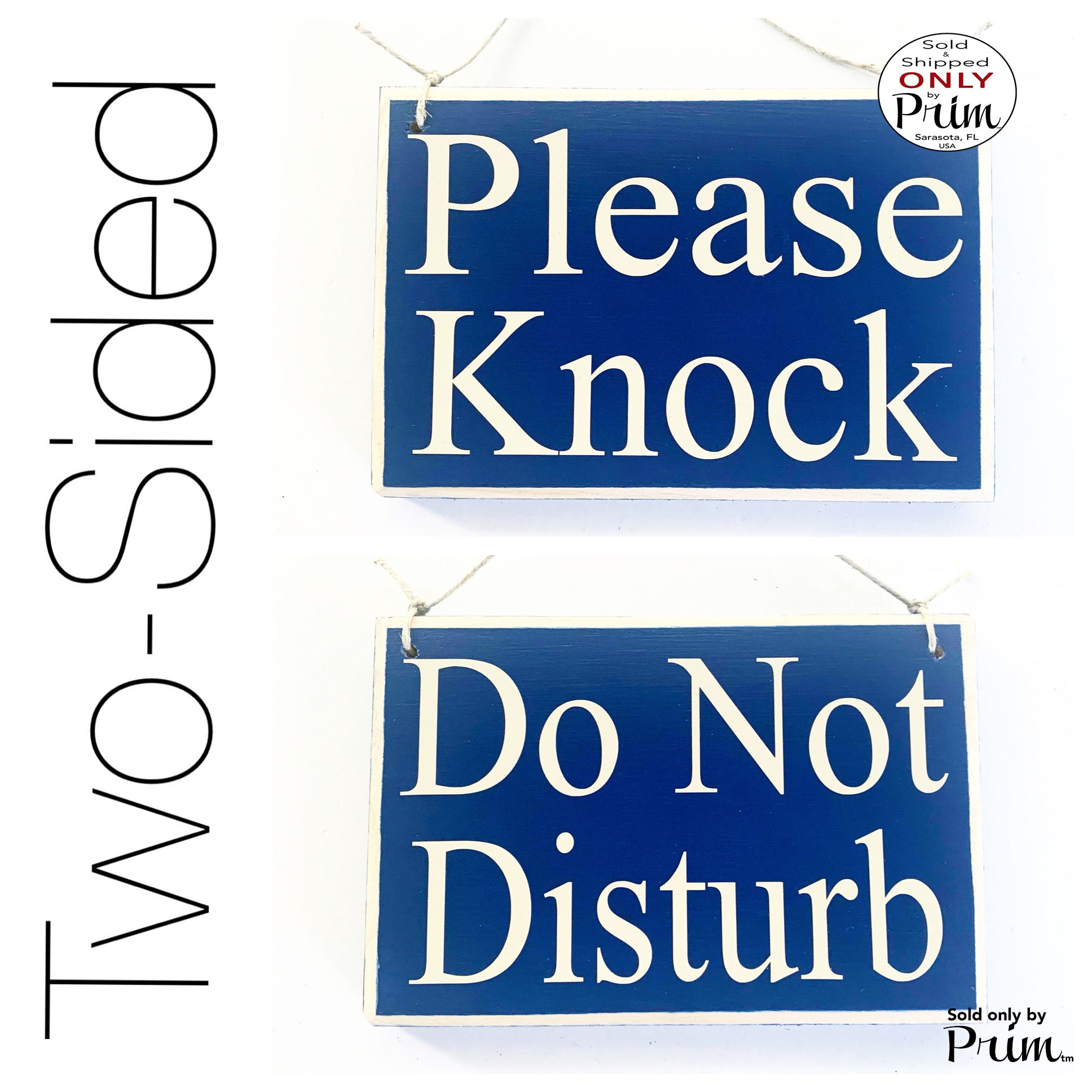 Two Sided 8x6 Please Knock Do Not Disturb Custom Wood Sign | Unavailable In Meeting Session Welcome Spa Salon Office Door Hanger Plaque Designs by Prim