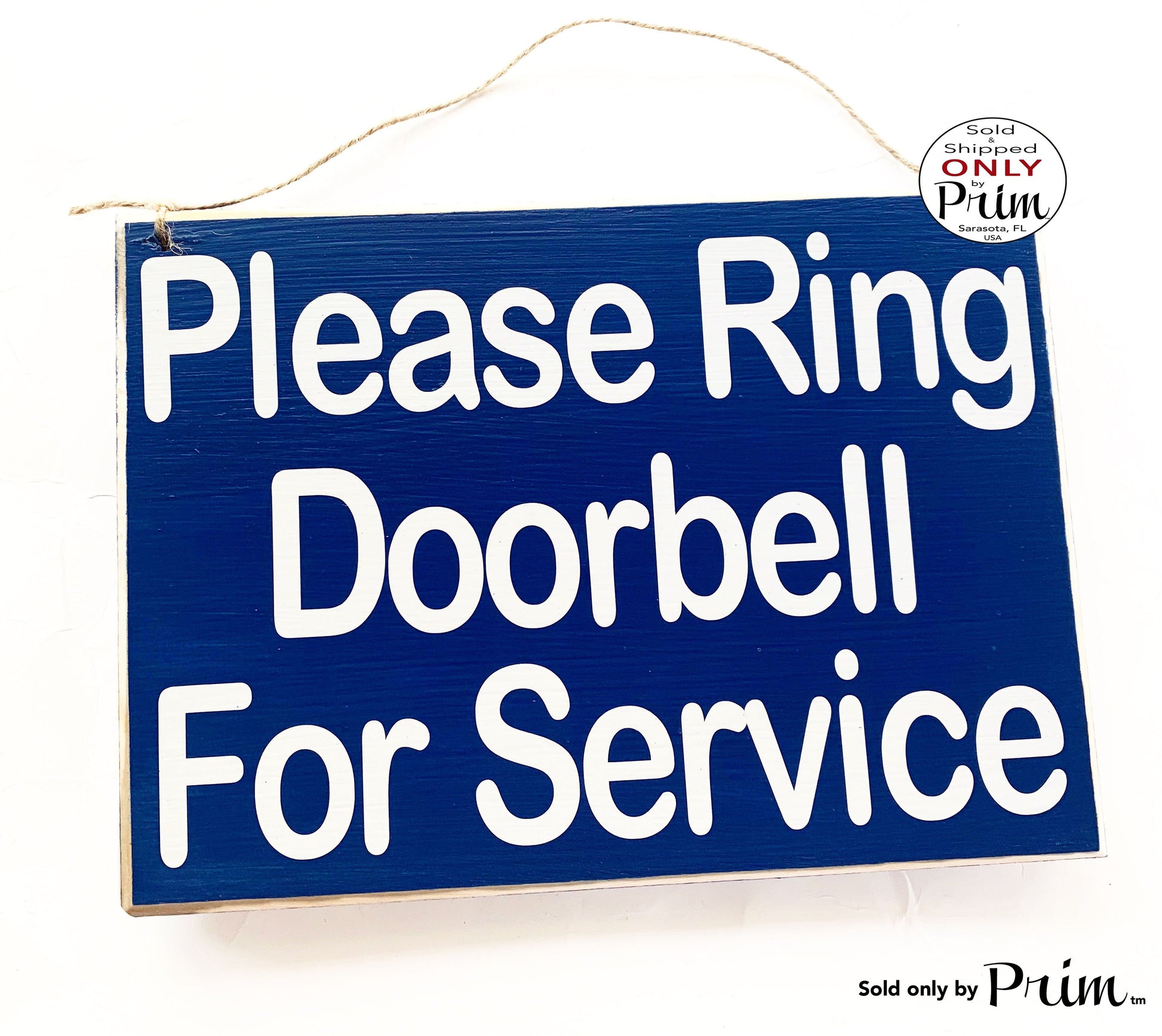 10x8 Please Ring Doorbell For Service Custom Wood Sign | Office Business Shop Mechanic Welcome Door Wall Plaque Open Closed Walk Ins Hanger