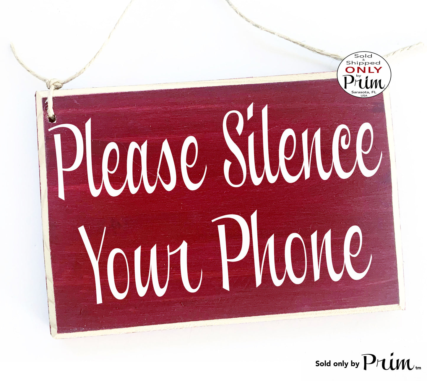 8x6 Please Silence Your Phone Custom Wood Sign Refrain From Talking on Your Cell Phone Shhh In Session Quiet Soft Voices Office Door Plaque Designs by Prim