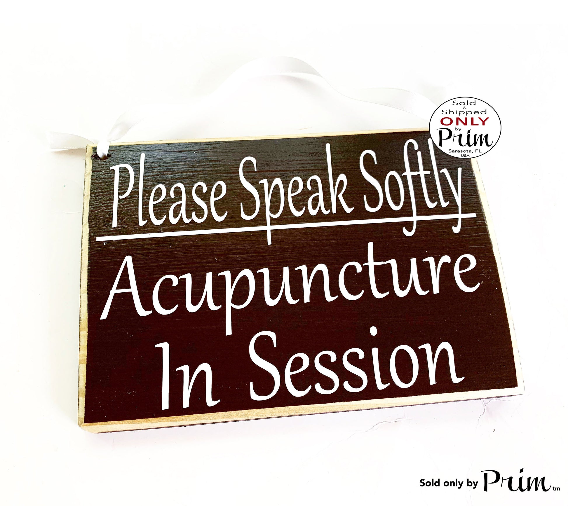 8x6 Please Speak Softly Acupuncture In Session Custom Wood Sign Spa Office Soft Voices Quiet In Progress Shhh Salon Wall Hanger Door Plaque