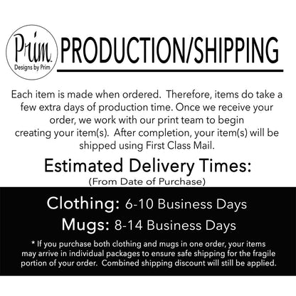 Designs by Prim Graphic Mugs Production Shipping