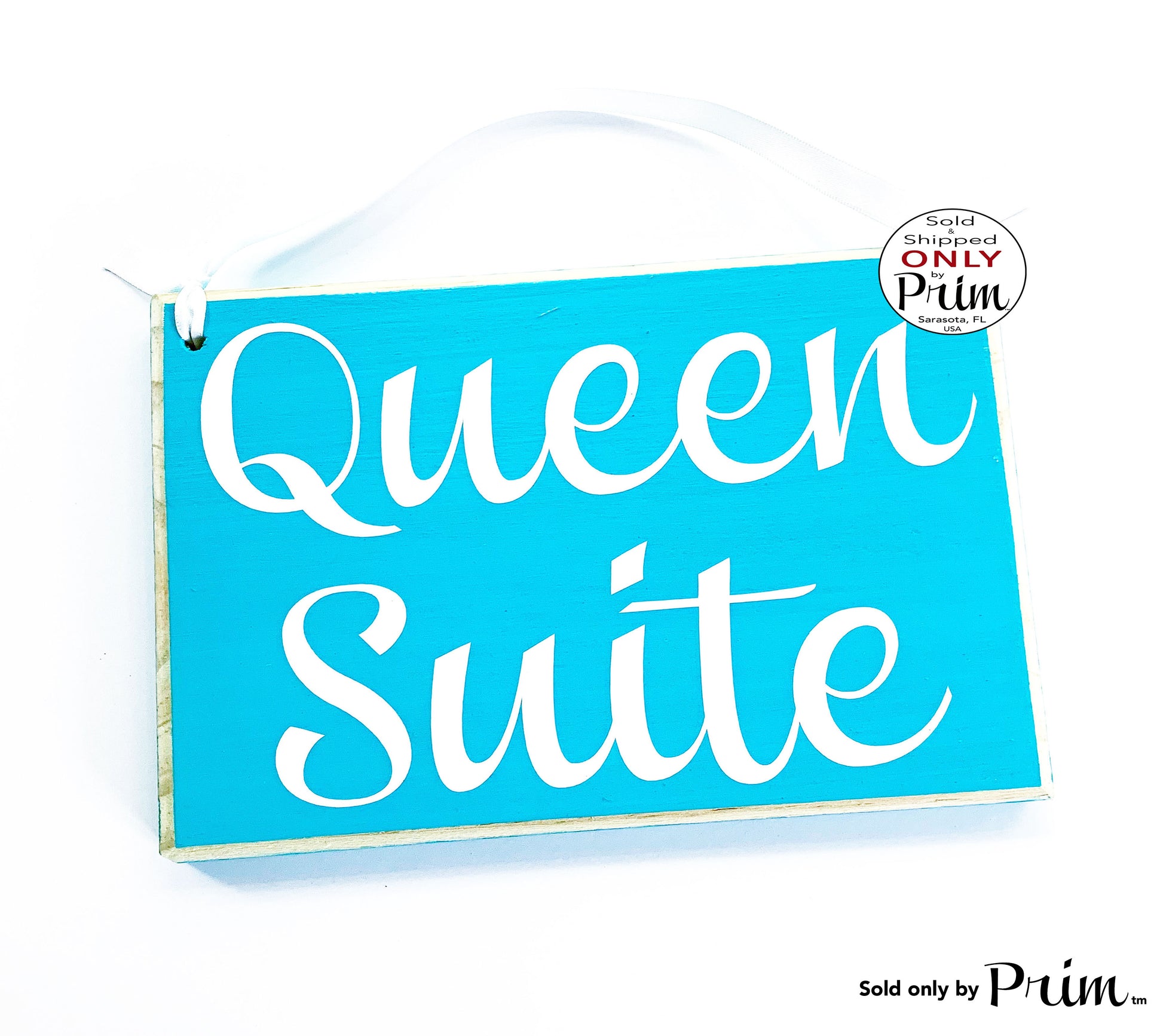 8x6 Queen Suite Custom Wood Sign | Bedroom Bed and Breakfast Hotel Spa Sleep Resort Princess Master Suite Welcome Door Plaque Hanger Designs by Prim