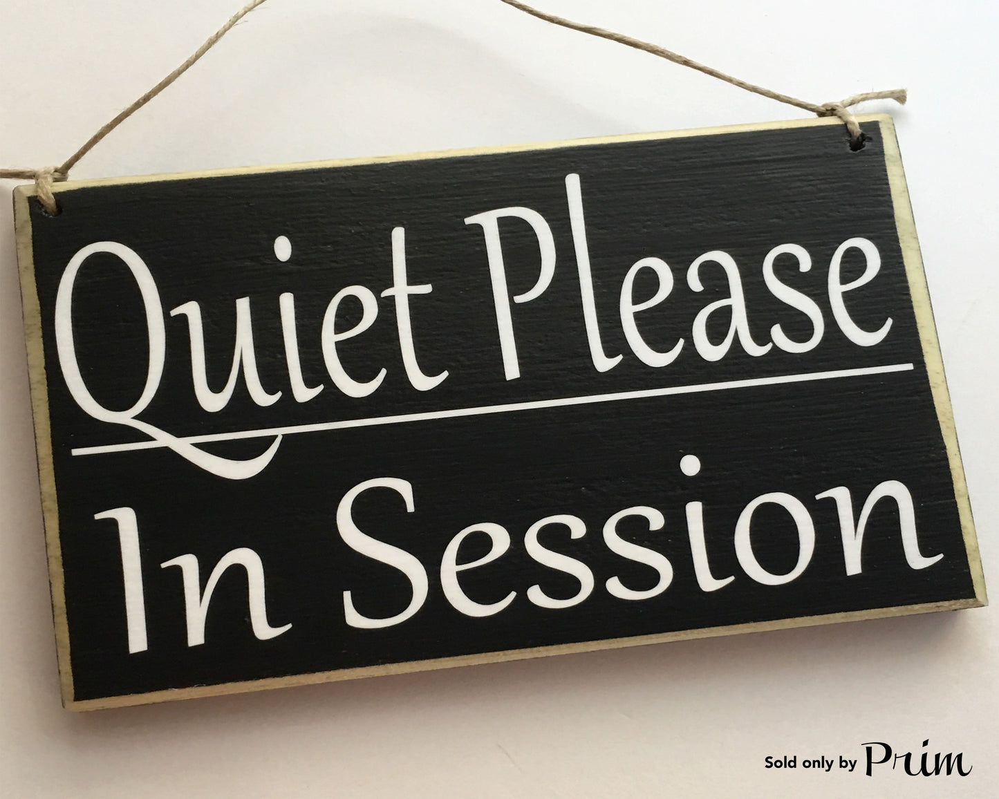 8x6 Quiet Please In Session Soft Voices Shhh Business Office Spa Wood Sign