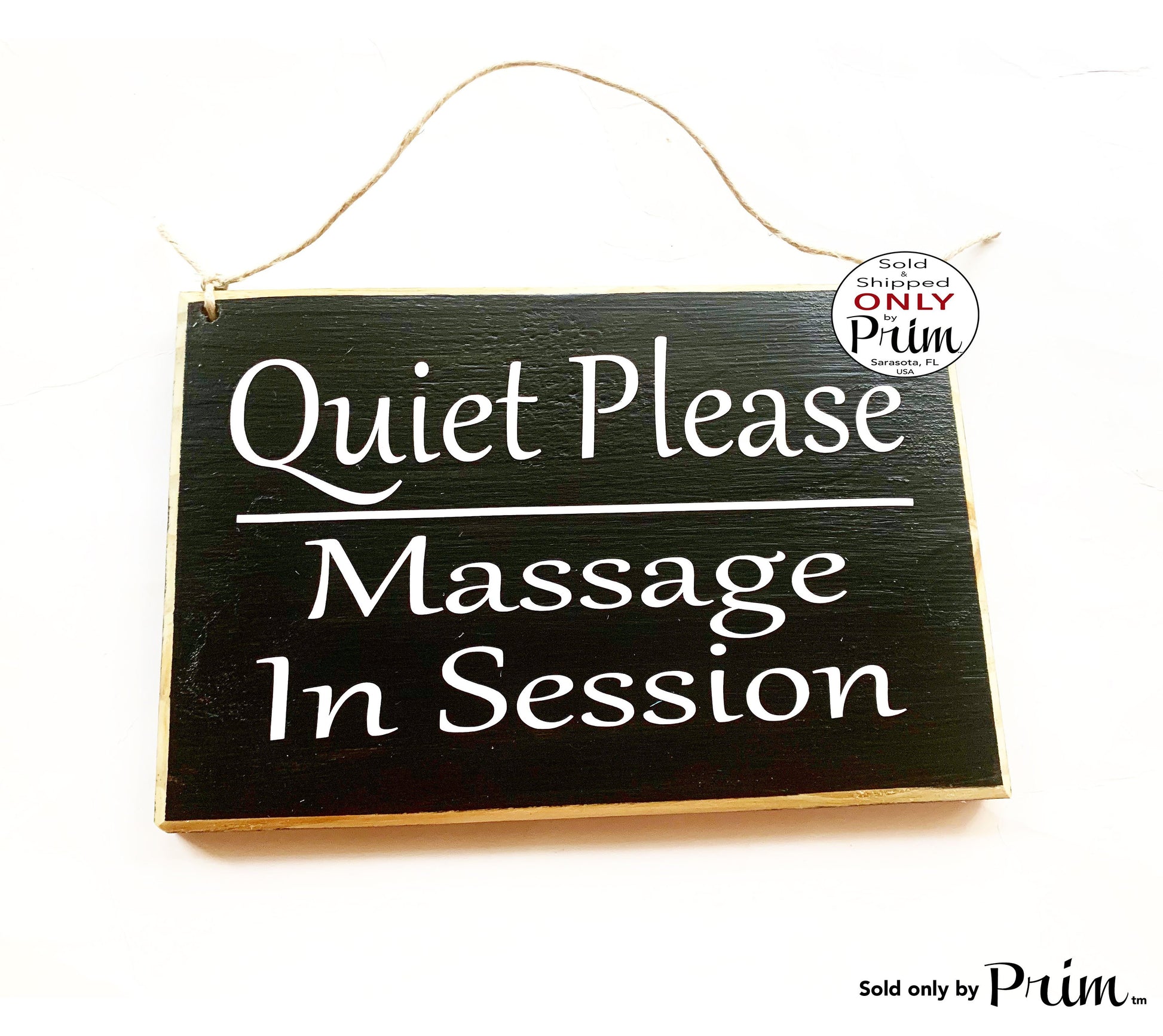 8x6 Quiet Please Massage In Session Custom Wood Sign Quiet Business Spa Office Speak Softly Progress Shhh Silence Soft Voices Door Plaque Designs by Prim