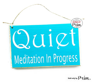 8x6 Quiet Meditation In Progress Please Do Not Disturb Custom Wood Sign In Session Shhh Yoga Relaxation Meditate Om Zen Please Door Plaque Designs by Prim