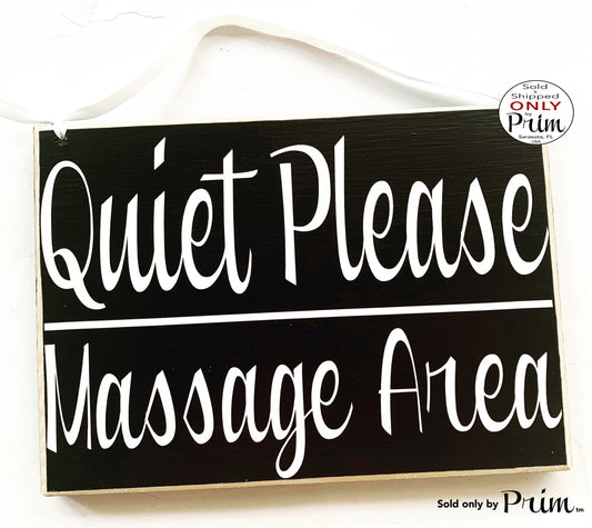 10x8 Quiet Please Massage Area Custom Wood Sign | In Session Progress Do Not Disturb Spa Salon Speak Softly Shhh  Wall Hanger Door Plaque