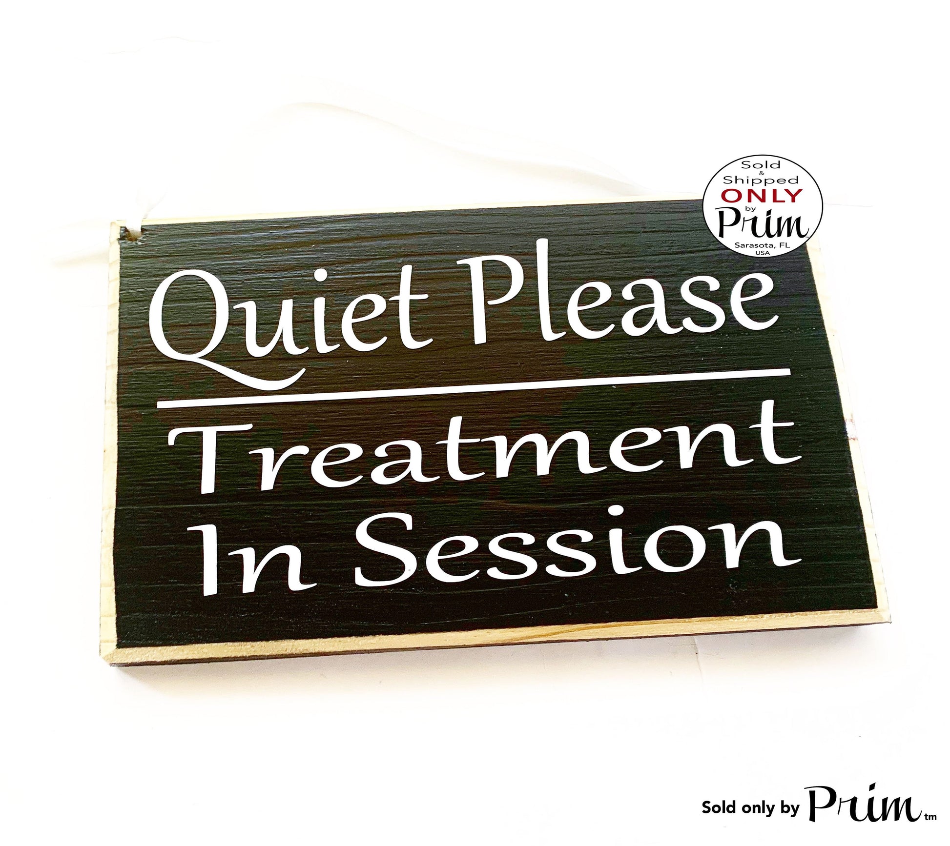 8x6 Quiet Please Treatment In Session Please Do Not Disturb Custom Wood Sign Spa Salon Shhh Soft Voices Facial Massage Procedure Door Plaque