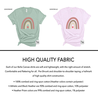 Boho Rainbow Soft Unisex T-Shirt | Hippie Life Mom Women Inspirational Positive Kindness Quote Love Heart Rainbow Graphic Top  copy