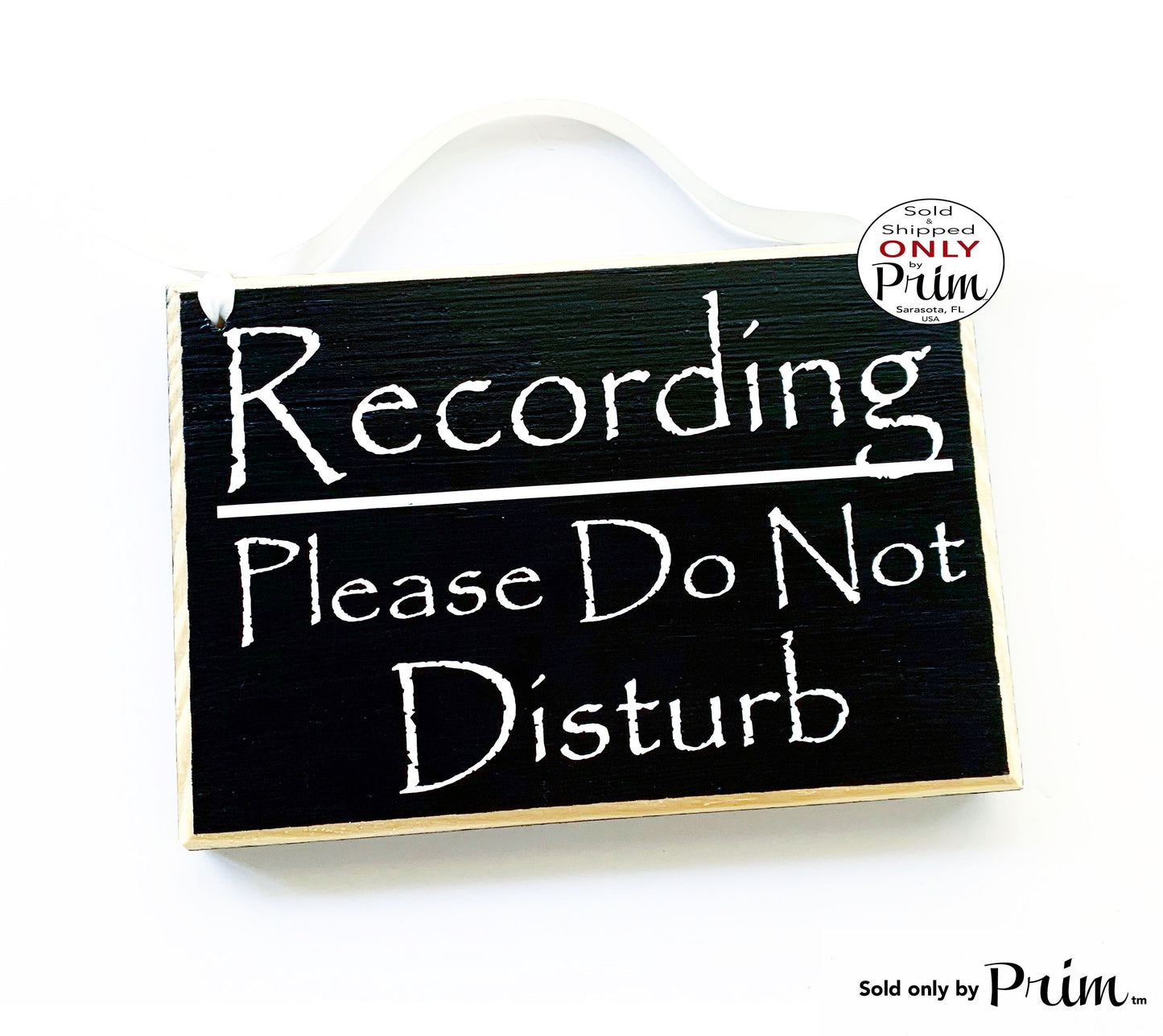 8x6 Recording Please Do Not Disturb Custom Wood Sign Podcast Studio Radio News Broadcast Music Entertainment Business Office Door Plaque Designs by Prim