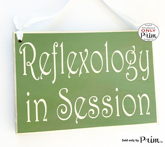 10x8 Reflexology In Session Custom Wood Sign In Progress Service Quiet Please Please Do Not Disturb Spa Salon Relaxation Welcome Home Office Designs by Prim