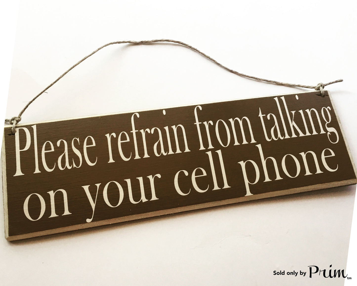 Please Refrain From Talking on Your Cell Phone Custom Wood Sign 12x4 Shhh In Session Quiet Welcome Door Office Spa Plaque