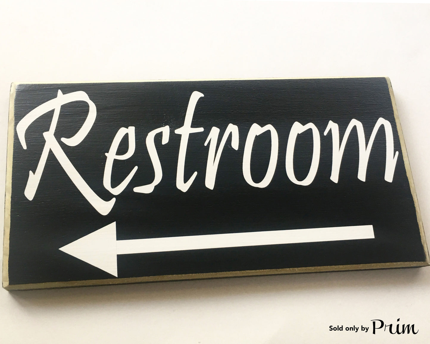 12x6 Restroom with Arrow Wood Bathroom Business Sign