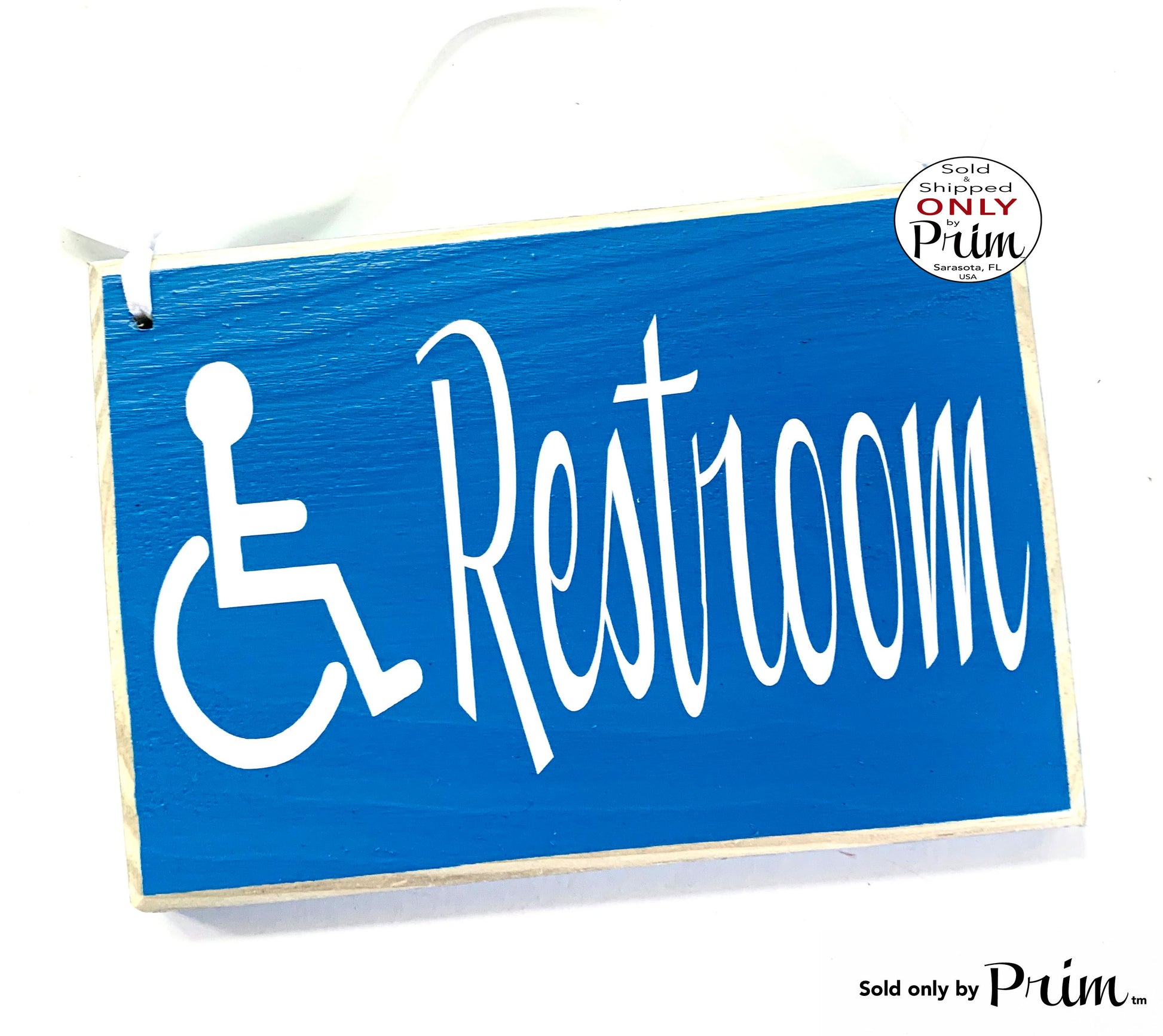 Set of 2 8x6 Restroom Handicap Symbol Custom Wood Signs | Business Facility His Hers Women Men Bathroom WC Restroom Office Door Plaque Designs by Prim