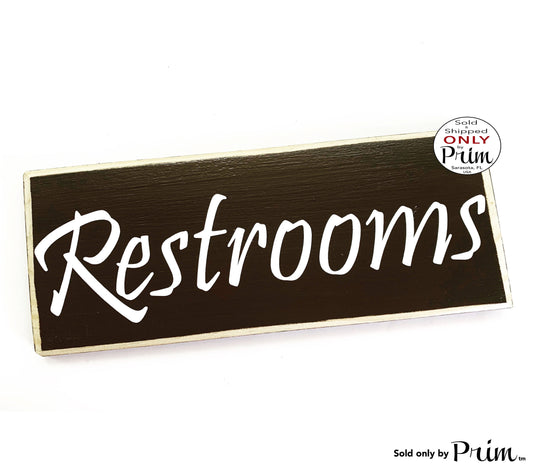 10x4 Restrooms Custom Wood Sign Office Business Bathroom Bath Loo Powder Room Restaurant Business Spa Store Retail Wall Door Plaque 