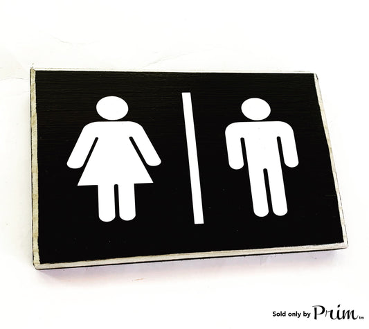 8x6 His Hers Bathroom Symbol Custom Wood Sign Restroom Bath Loo Business Office Gender Shared Door Plaque