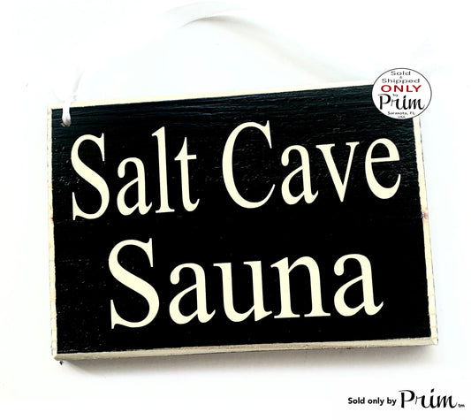 8x6 Salt Cave Sauna Custom Wood Sign Dry Sauna Room Infrared Halotherapy Himalayan Spa Salon In Session Treatment Wall Door Plaque Designs by Prim