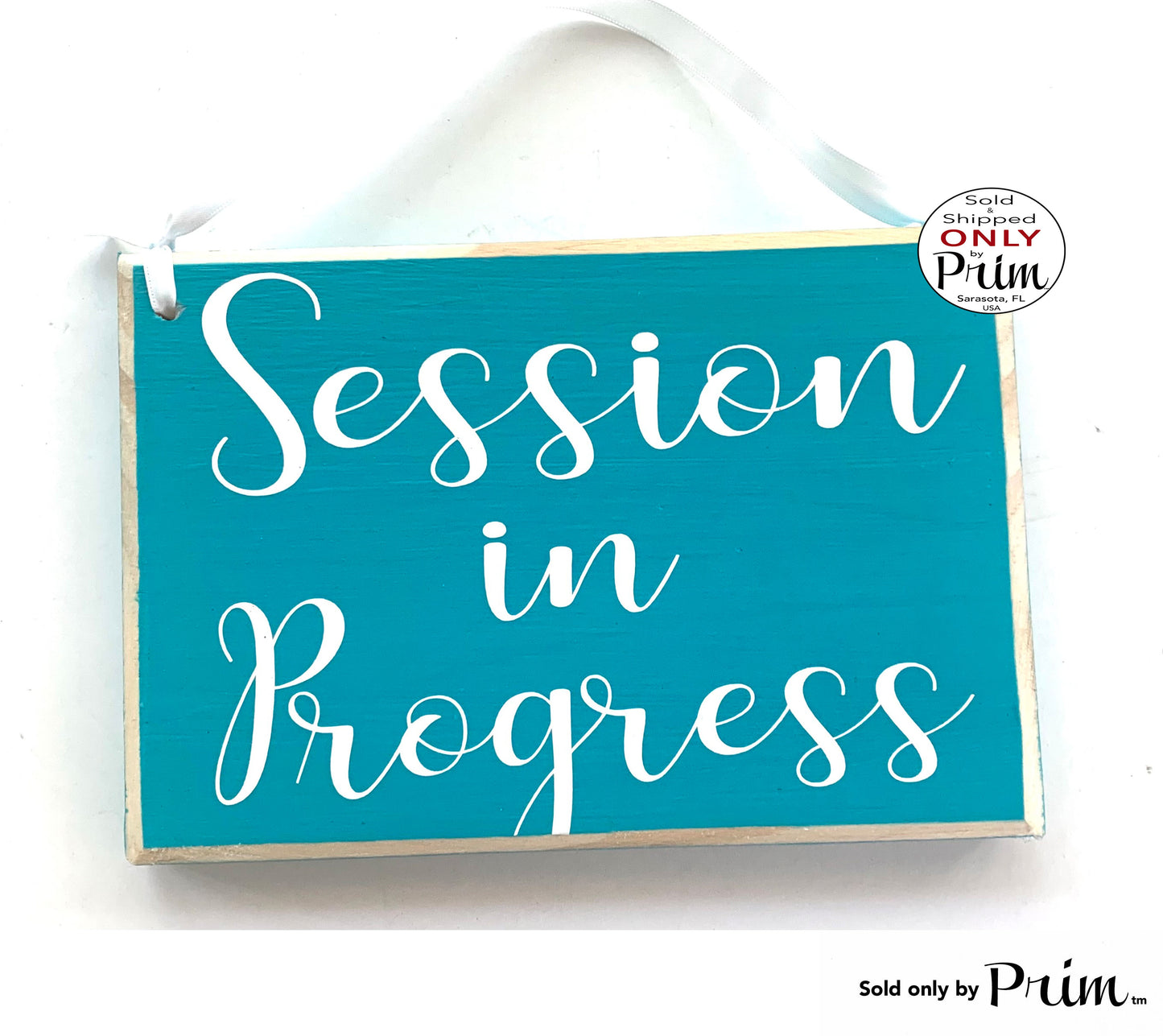 8x6 Session in Progress Custom Wood Sign Busy Please Do Not Disturb Welcome Meeting Quiet Work Cubicle Office Conference Wall Door Plaque Designs by Prim