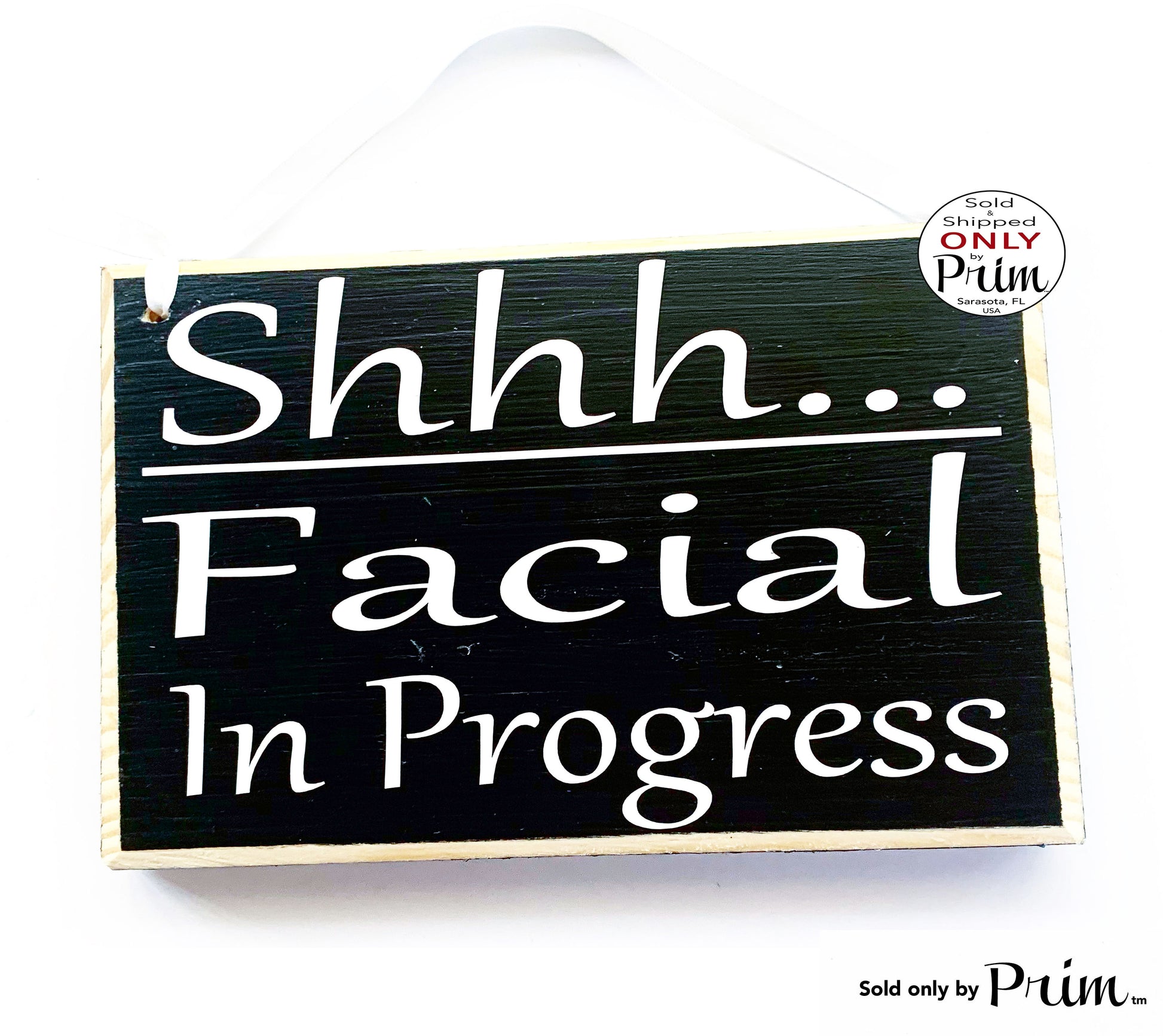 8x6 Shhh Facial In Progress Custom Wood Sign Quiet Please Soft Voices Relaxation Session Please Do Not Disturb Therapy Spa Salon Office Designs by Prim