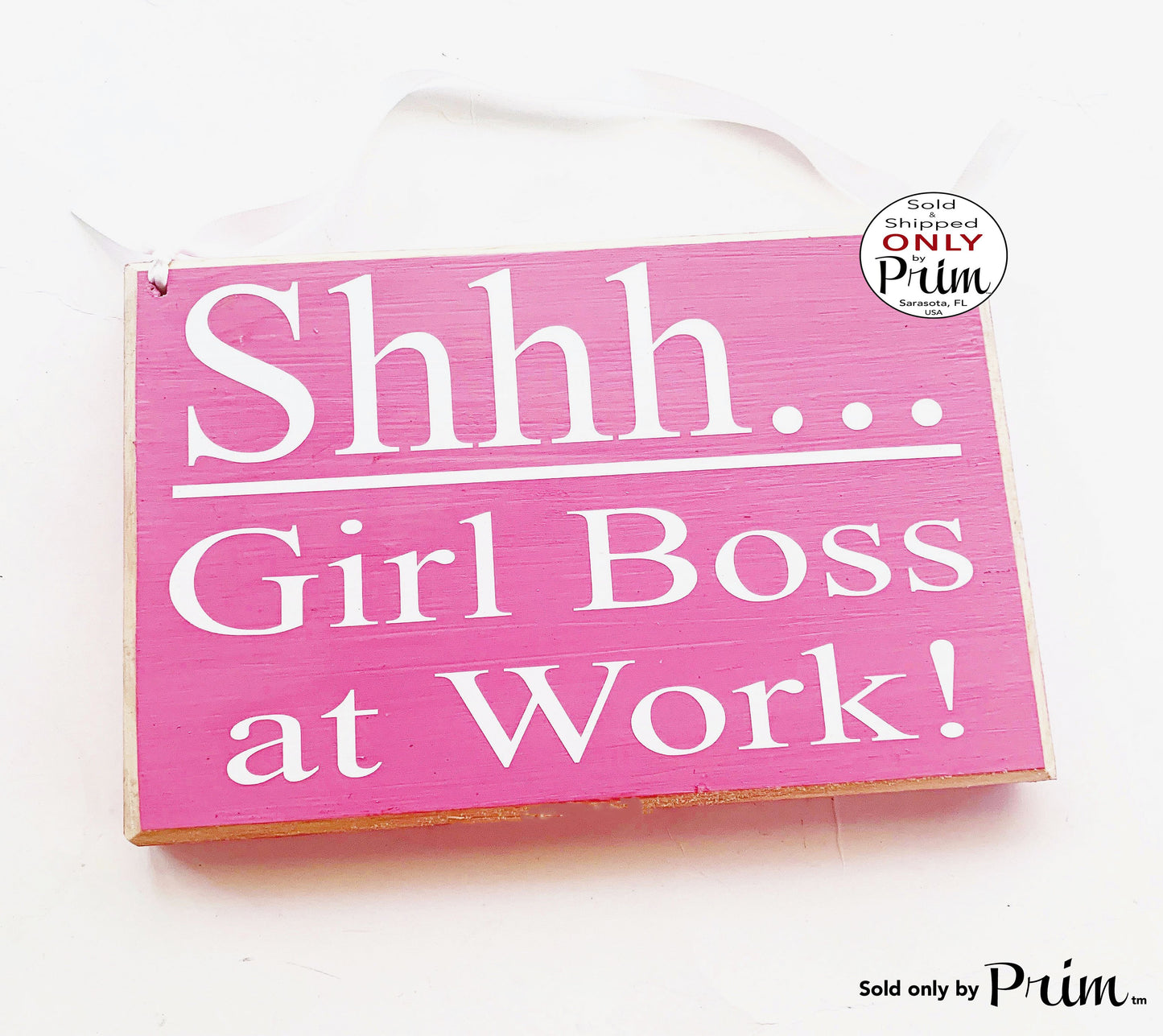 Shhh Girl Boss at Work 8x6 Custom Wood Sign In Session Progress Meeting Please Do Not Disturb Soft Voices Girl Power Women Door Plaque
