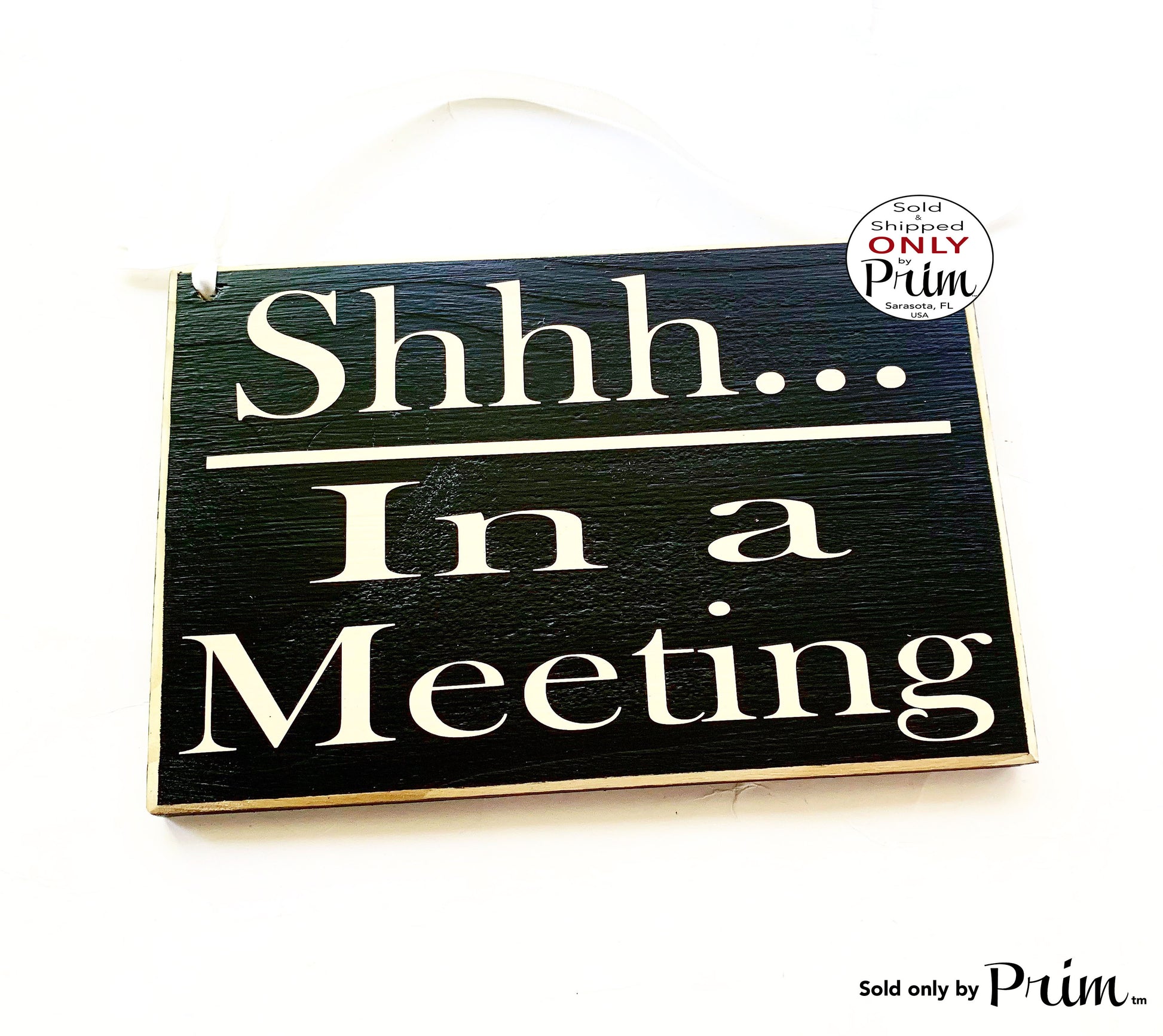 8x6 Shhh In a Meeting Custom Wood Sign In Session Progress Please Do Not Disturb Office Business Conference Room Corporate Wall Door Plaque