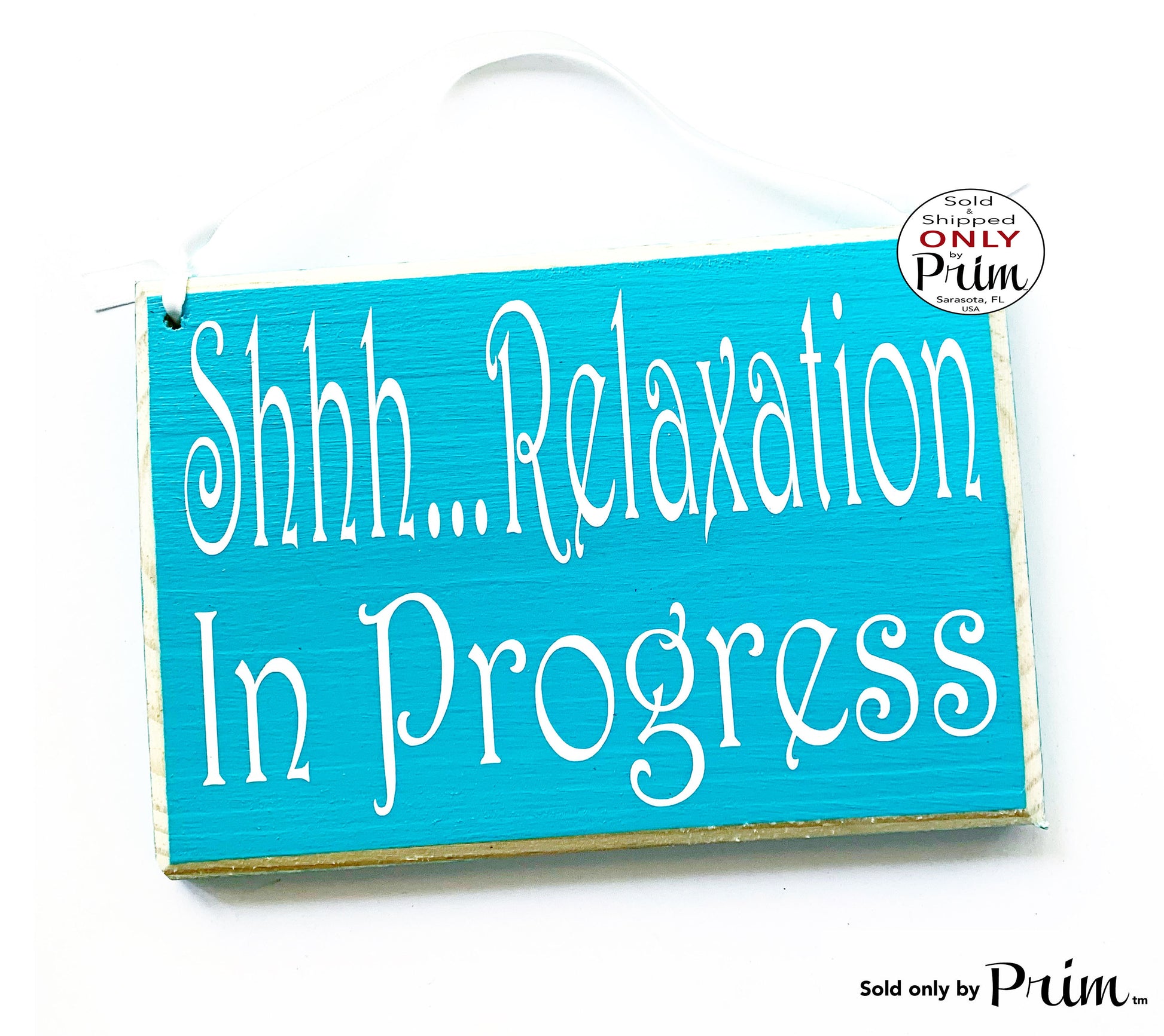 8x6 Shhh Relaxation In Progress Session Custom Wood Sign | Do Not Disturb Spa Salon Quiet Soft Voices Office Spa Service Wall Door Plaque Designs by Prim