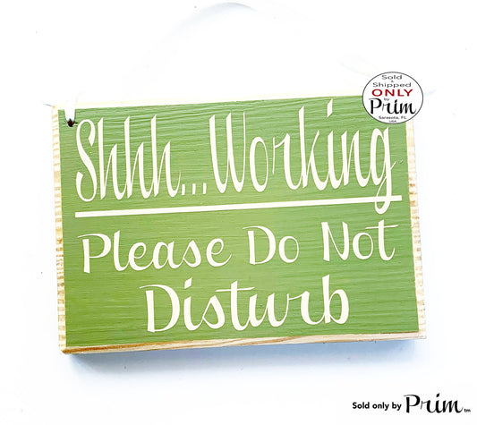 8x6 Shhh Working Please Do Not Disturb Custom Wood Sign Virtual Meetings In Progress Home Office Home Busy Session Door Plaque Designs by Prim