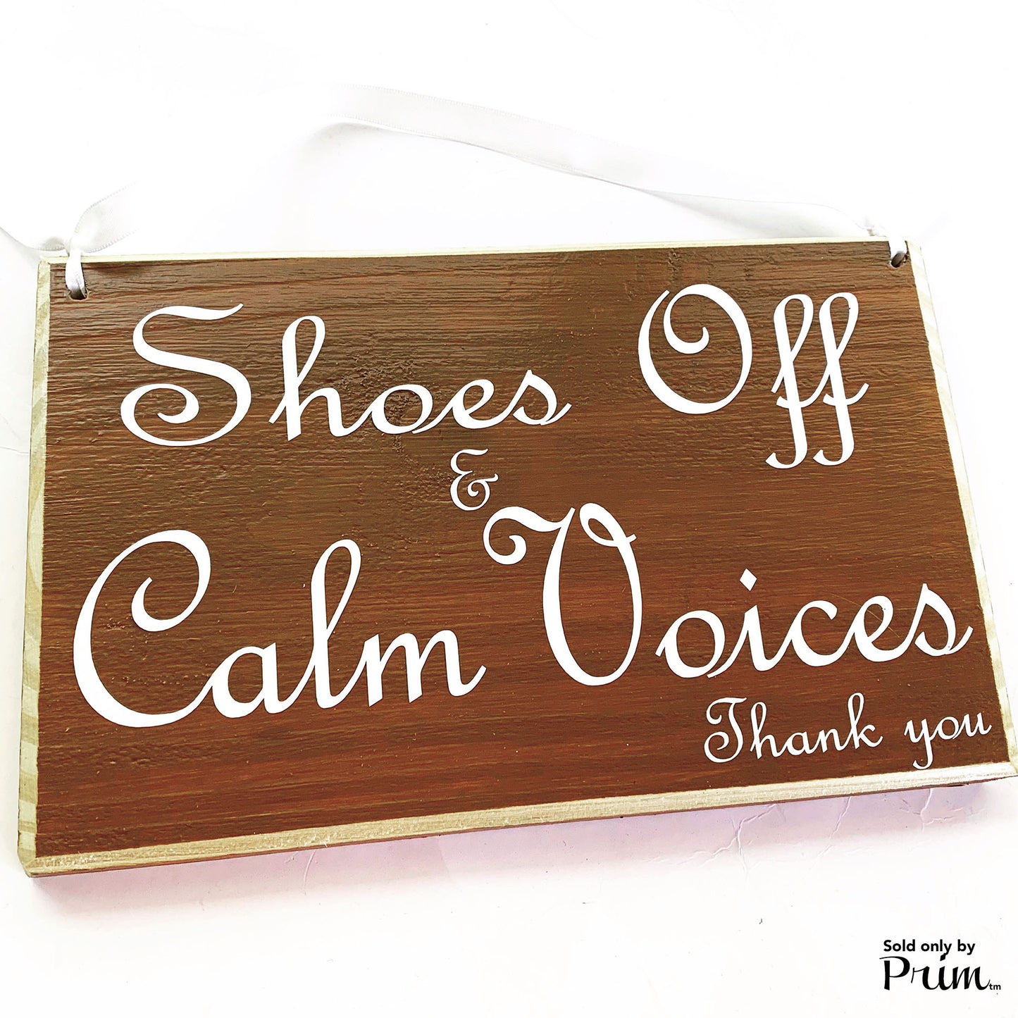 10x6 Shoes Off and Calm Voices Custom Wood sign Please Remove Your Shoes Welcome Plaque