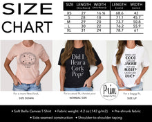 Load image into Gallery viewer, Designs by Prim Graphic T-Shirts Size Chart