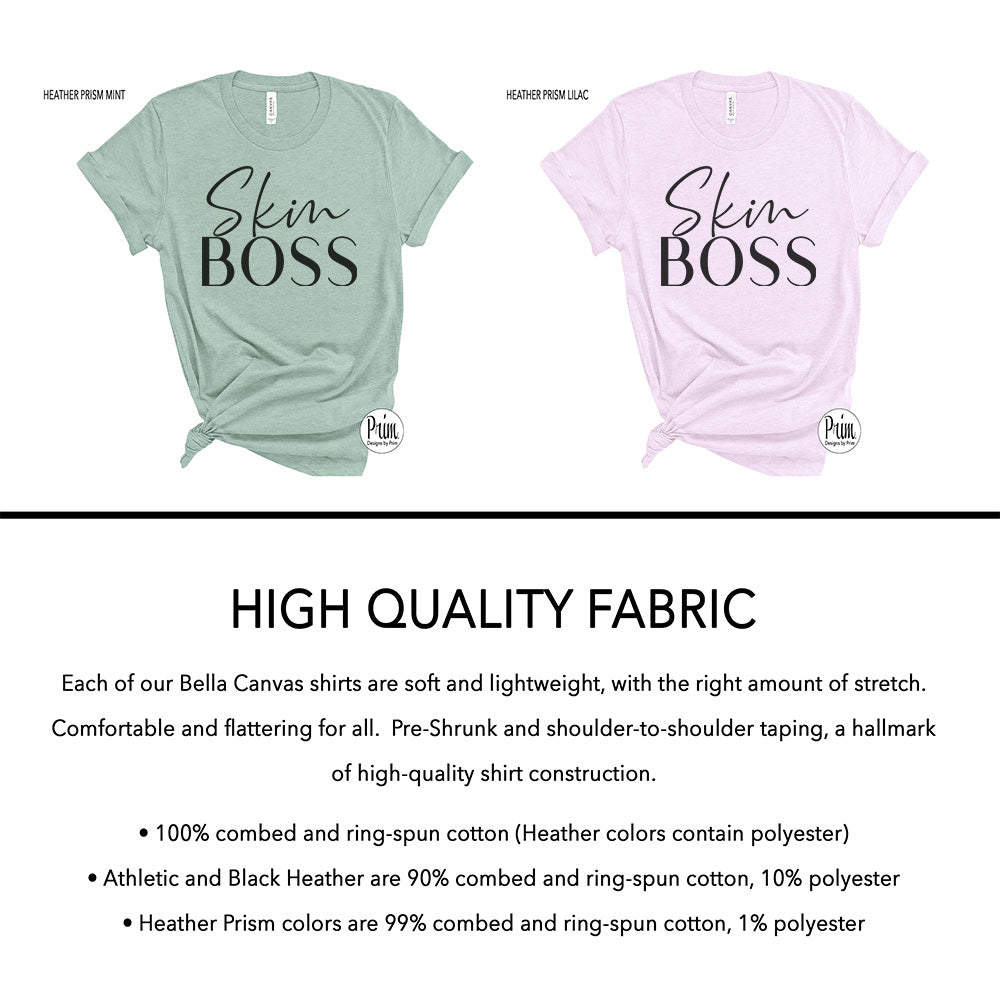 Designs by Prim Skin Boss Soft Unisex T-Shirt | Make Up Facial Aesthetician Lashing Microneedling Glam Team Cosmetology Graphic Tee Top