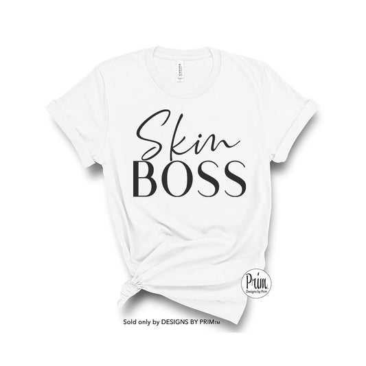 Designs by Prim Skin Boss Soft Unisex T-Shirt | Make Up Facial Aesthetician Lashing Microneedling Glam Team Cosmetology Graphic Tee Top