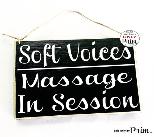 8x6 Soft Voices Massage In Session Therapy Spa Salon Custom Wood Sign Welcome Office Door Quiet Please In Progress Relaxation