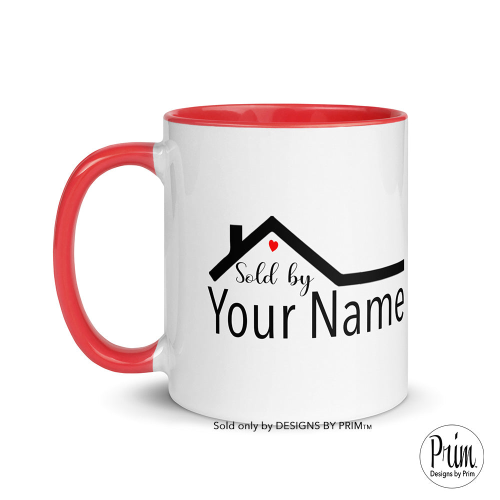 Designs by Prim Personalized Sold By Name Realtor 11 Ounce Ceramic Mug | Real Estate Closing Day Seller Sold By Buy Homes Gift Ideas Coffee Tea Cup
