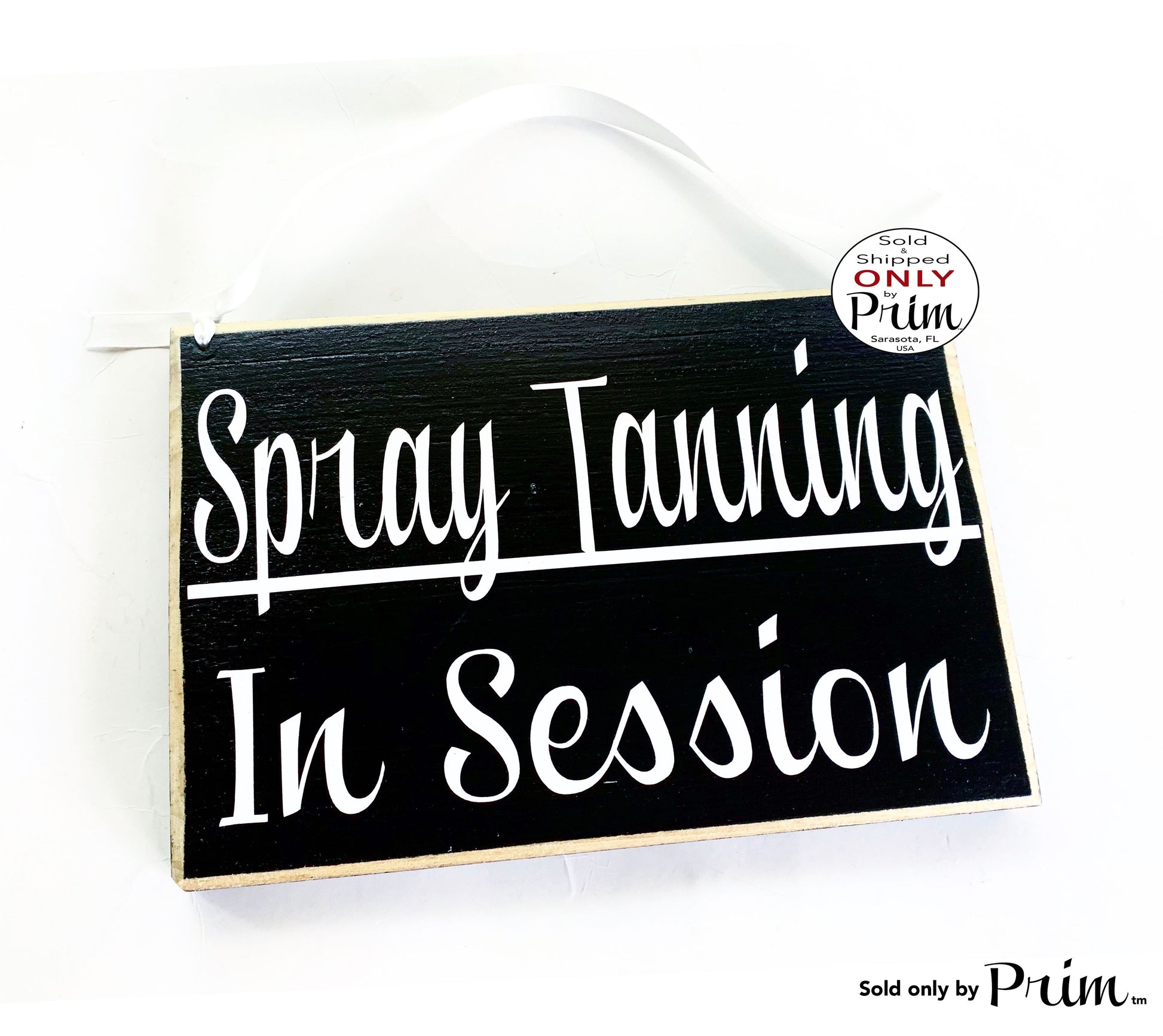 8x6 Spray Tanning In Session Custom Wood Sign In Progress Tan Tanning Salon Airbrush Door Plaque