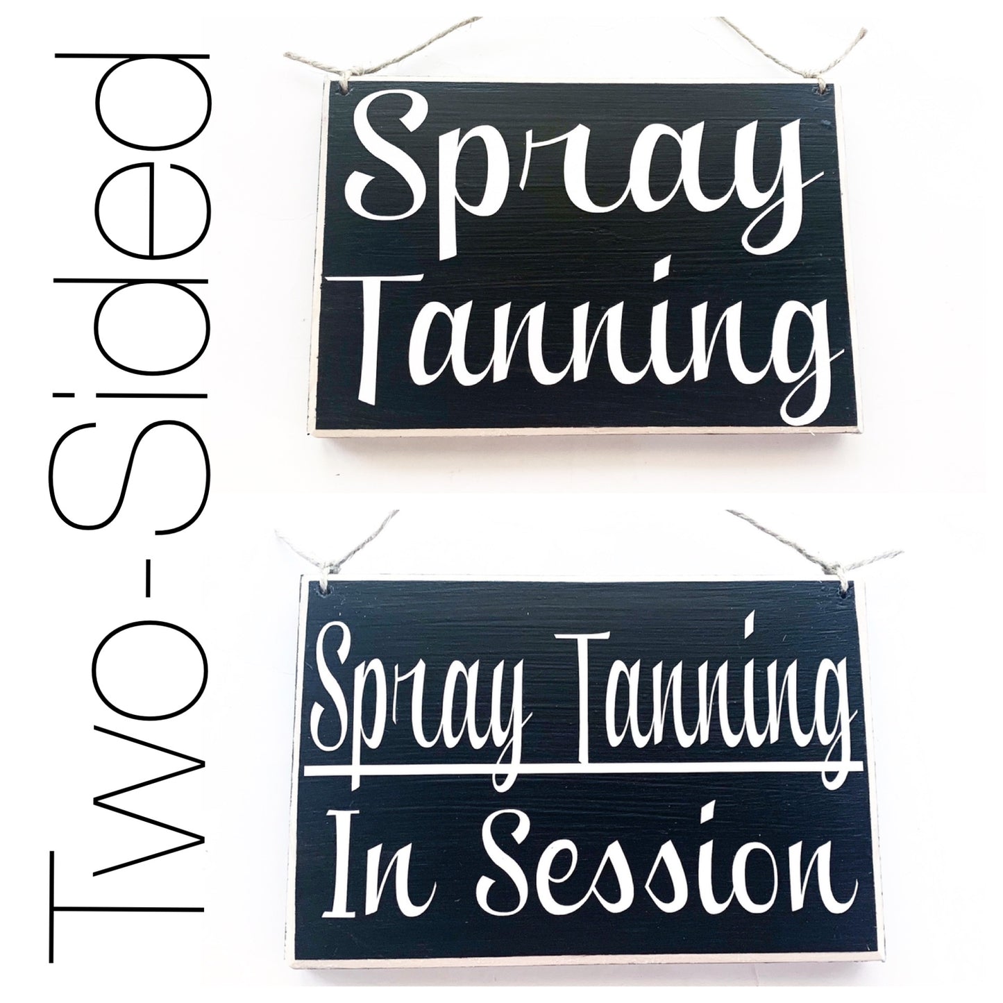 8x6 Spray Tanning In Session Double Sided Custom Wood Sign In Progress Please Do Not Disturb Tan Salon Airbrush Private Door Plaque