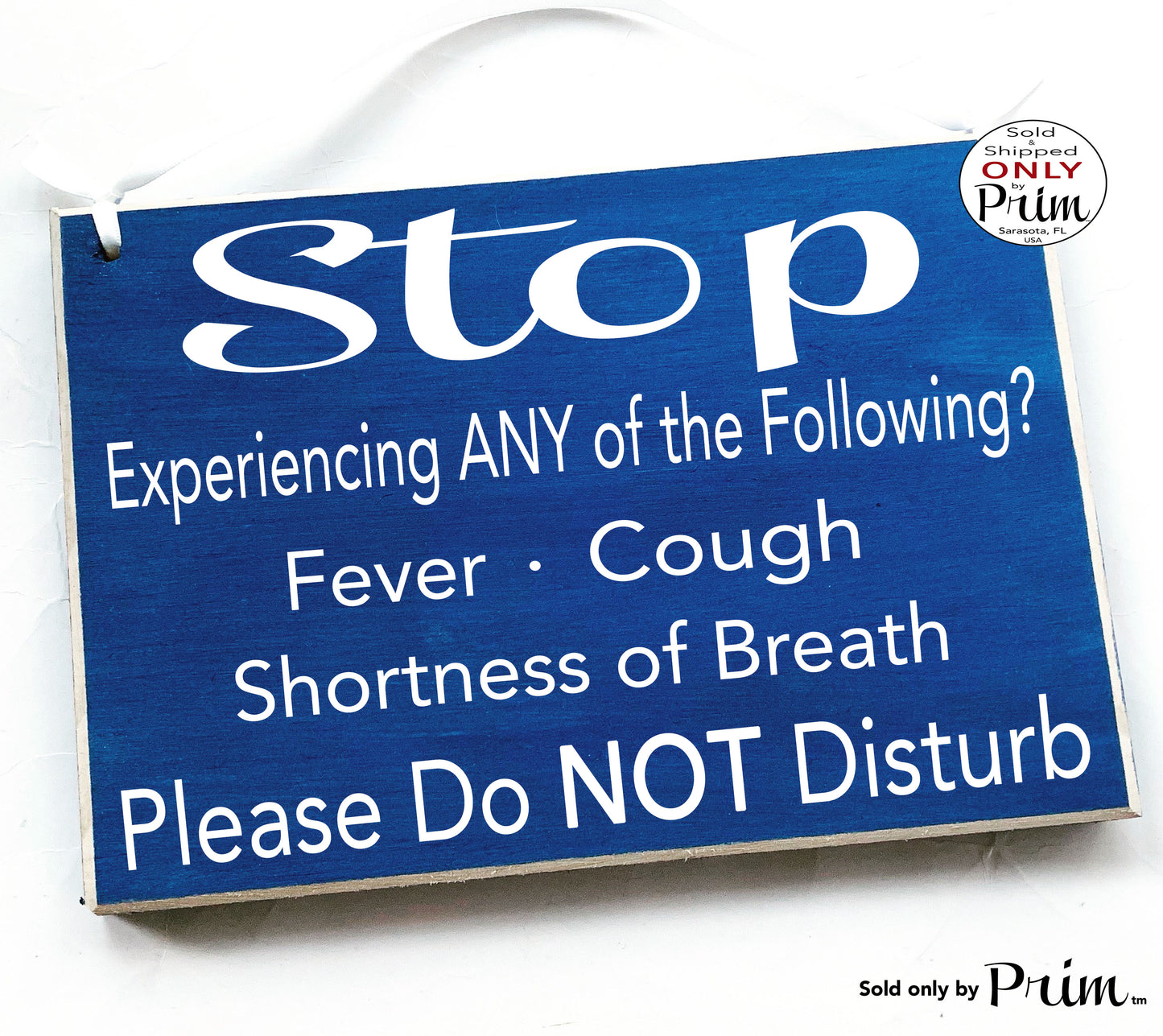 10x8 Stop Please Do Not Disturb Custom Wood Sign | Flu Doctor Medical Patient Care Health Quarantine Do Not Disturb No Visitors Door Plaque