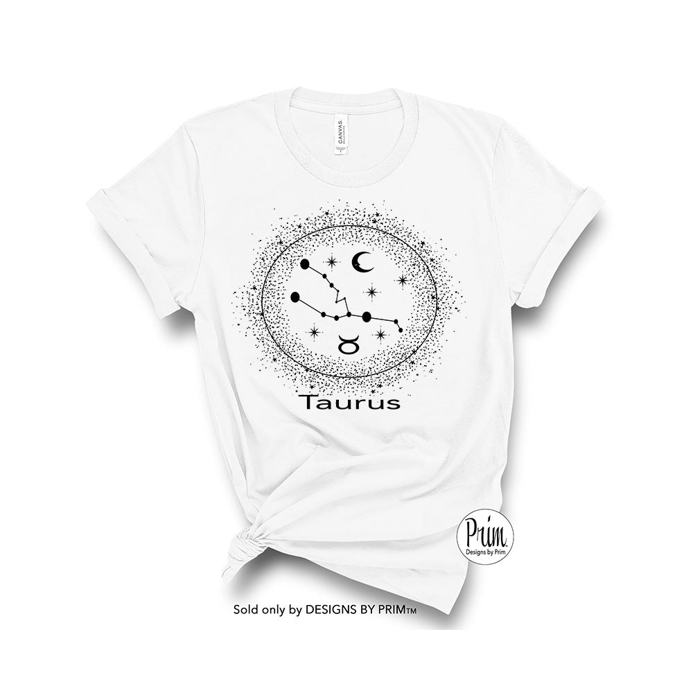 Designs by Prim Taurus Constellation Zodiac Unisex Soft Unisex | Astrology Horoscope 12 Months Birthday Gift Graphic Tee copy