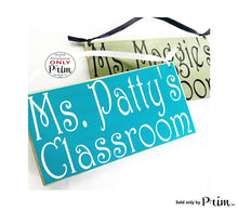 Load image into Gallery viewer, 10x6 Teacher Classroom Name Custom Wood Sign Personalized Counselor Teach Class Student Class In Session Back to School Supplies Door Plaque