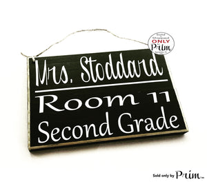 8x6 Teacher Classroom Name Grade Room Number Custom Wood Sign Personalized Counselor Class Student Class In Session Back to School Supplies 