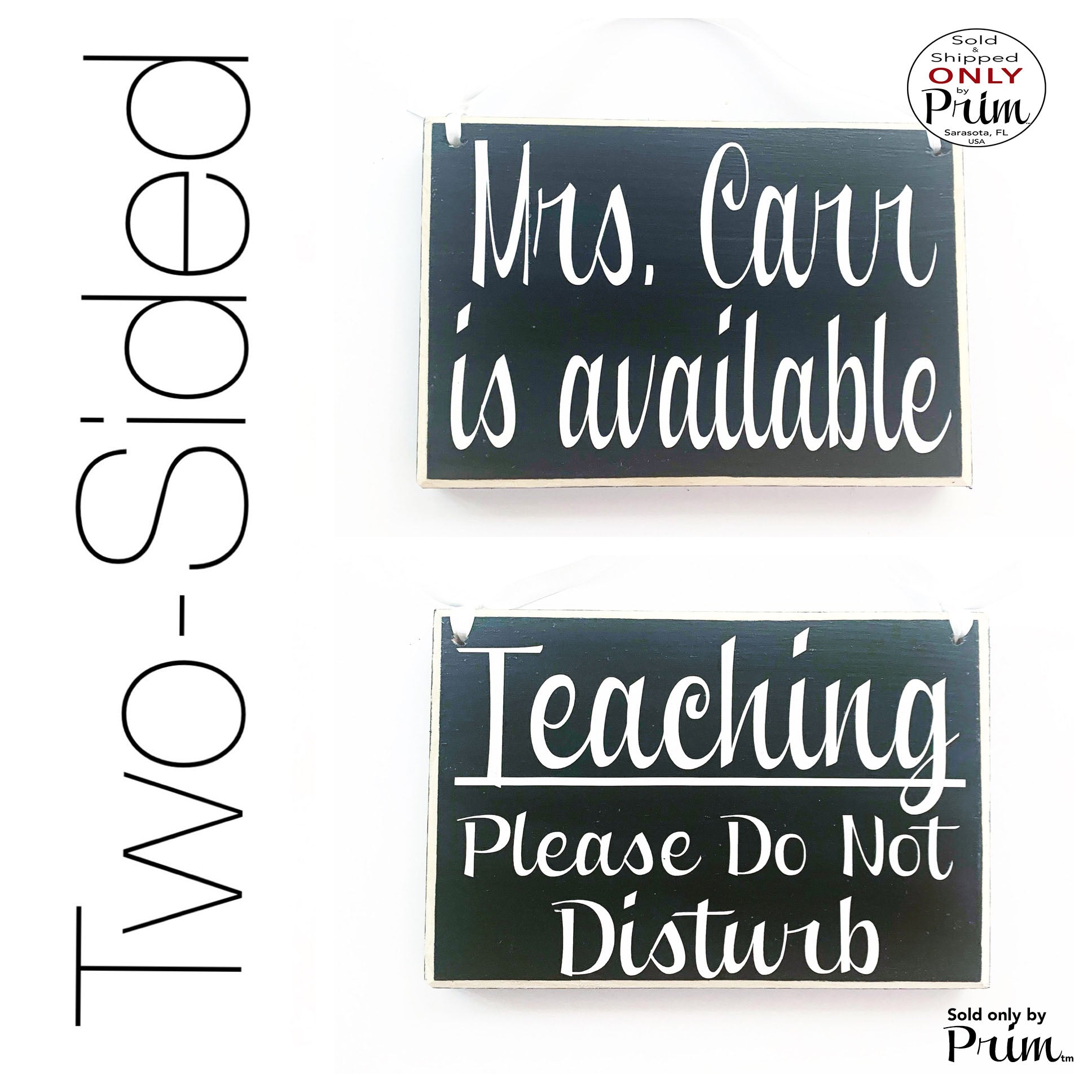 8x6 Custom Name ADD NAME Teaching Please Do Not Disturb Welcome Two Sided Custom Wood Sign Counselor School Teacher Door Wood Sign Designs by Prim
