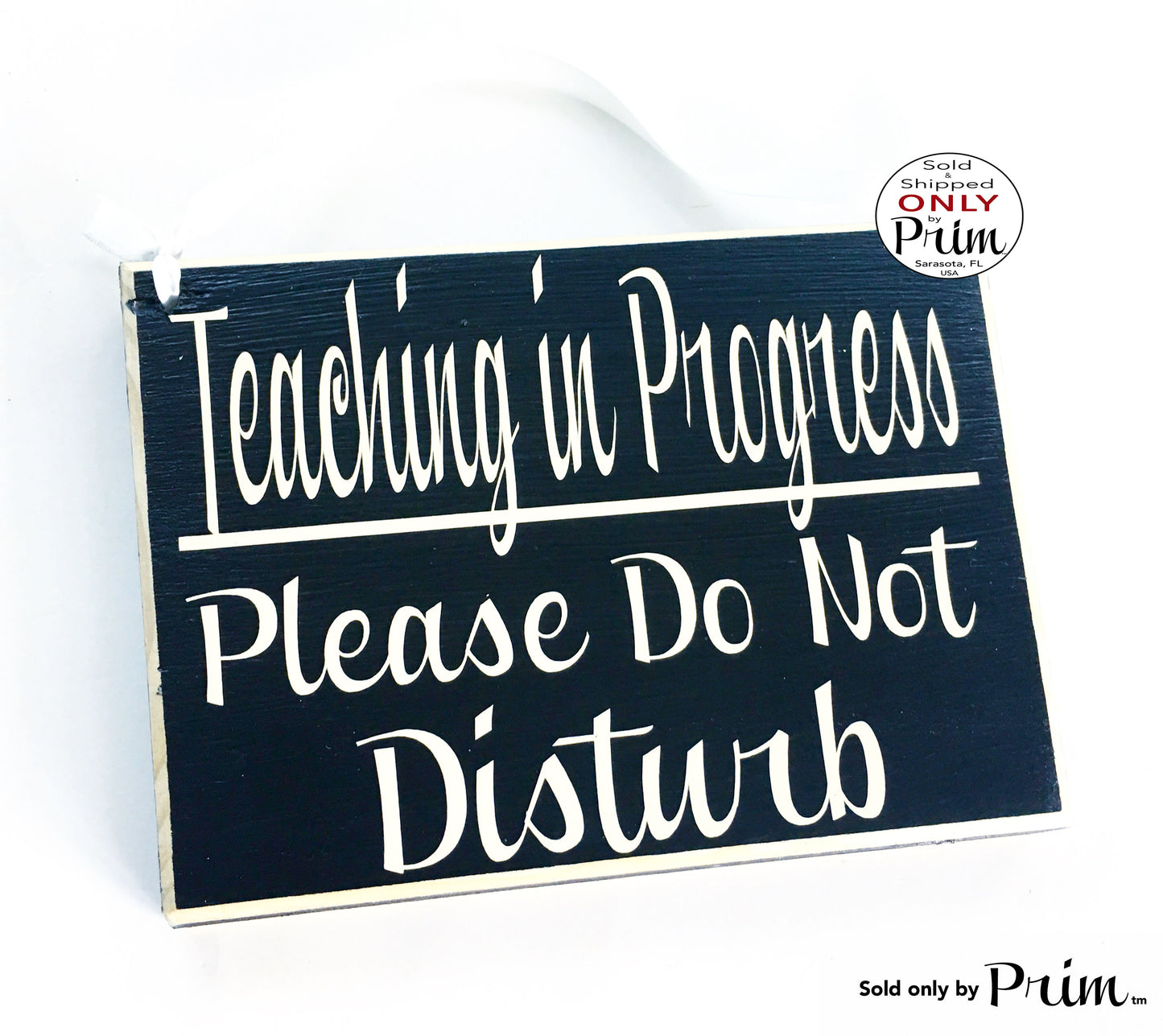 8x6 Teaching In Progress Please Do Not Disturb Custom Wood Sign Teacher Home School Virtual Students Testing Class In Session Door Plaque Designs by Prim