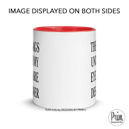 Designs by Prim The Bags Under My Eyes Are Designer Funny 11 Ounce Ceramic Mug | Mom Life Hustle Typography Graphic Coffee Tea Cup