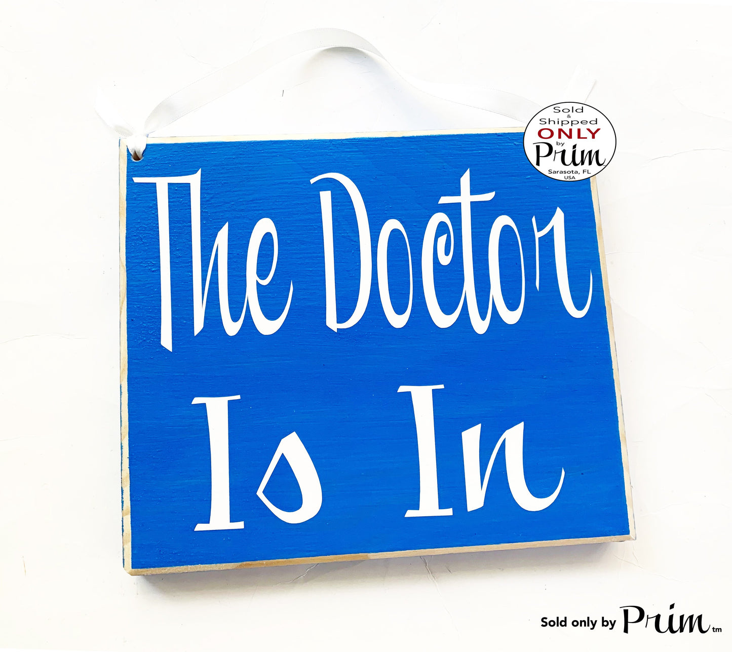 8x8 The Doctor Is In Custom Wood Sign | Physician Office Business Welcome Come On In Sign In Walk-Ins Open Entry Door Hanger Plaque