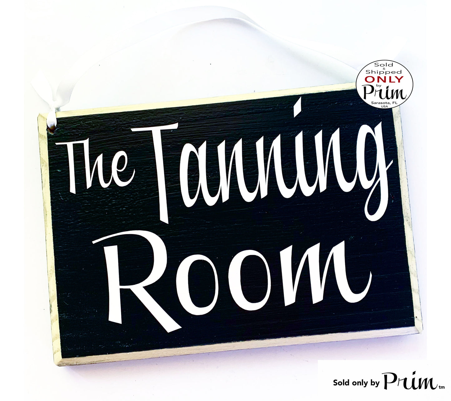 8x6 Tanning Room Custom Wood Sign | Spray Tan Spa Service Tanning Salon Room Door Plaque | In Session Treatment In Progress Name Door Plaque Designs by Prim