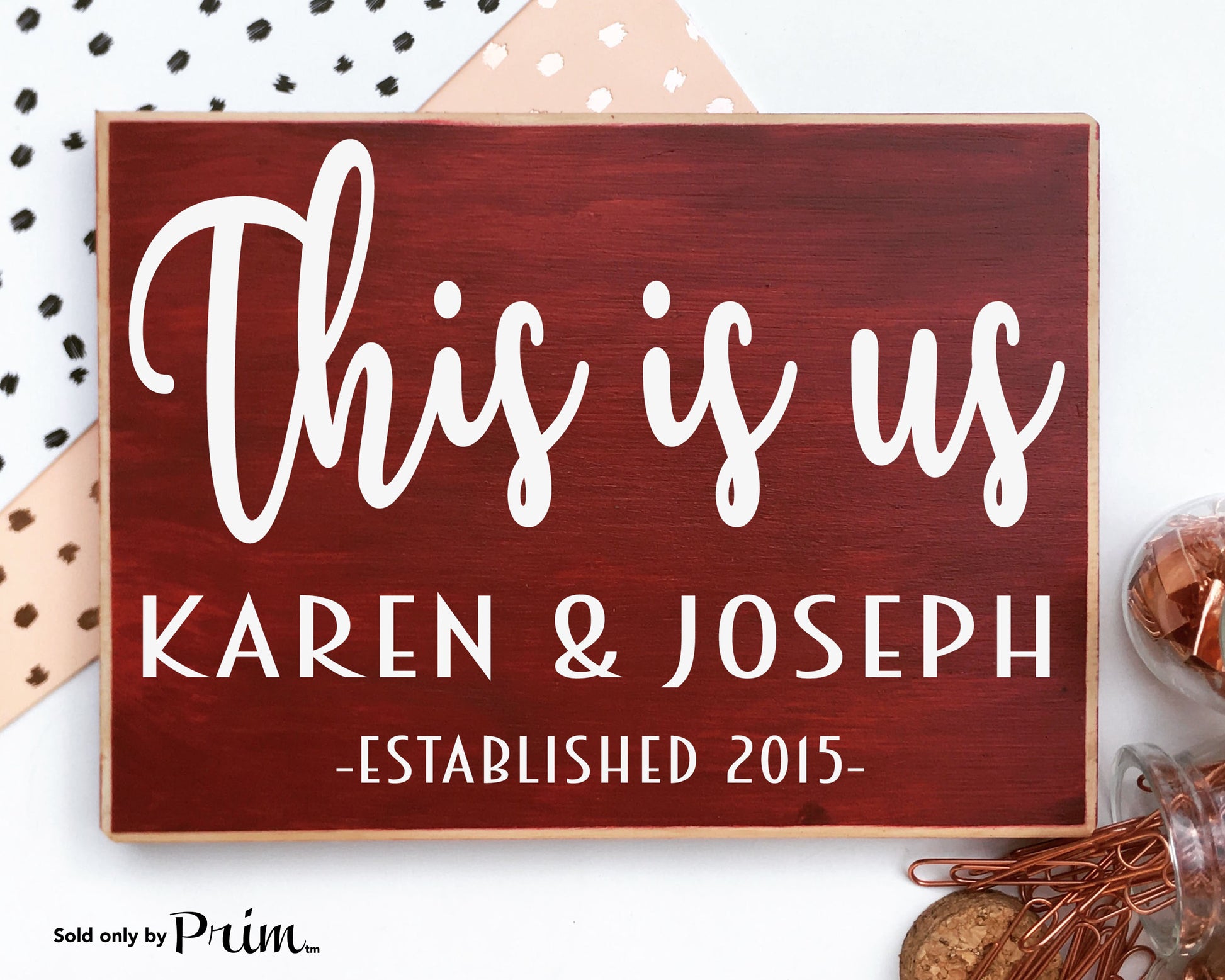 This Is Us Custom Wood Sign Personalized Name Date Established Wedding Anniversary Valentines Day Gift Soulmate Plaque